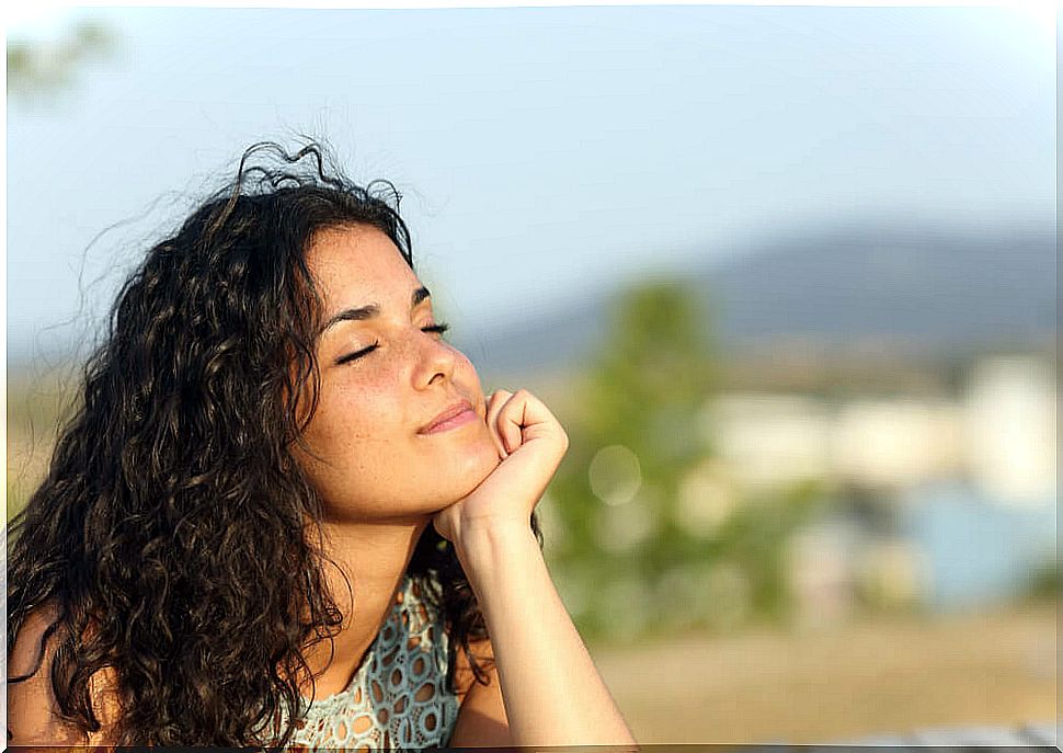 Woman smiling and happy