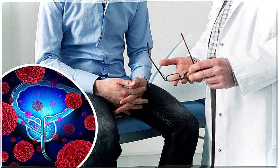 Man with prostatic hyperplasia in consultation